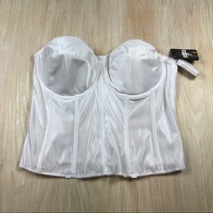 NWT Dominique White Juliette Strapless Satin Corset - Style 8950 - Size 44DD/E